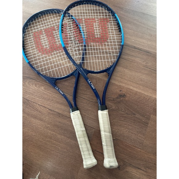 Wilson Ultra 100 Tennis Racquet Pair Blue 4 3/8 Grip Size 3 Set of 2 - Picture 6 of 6